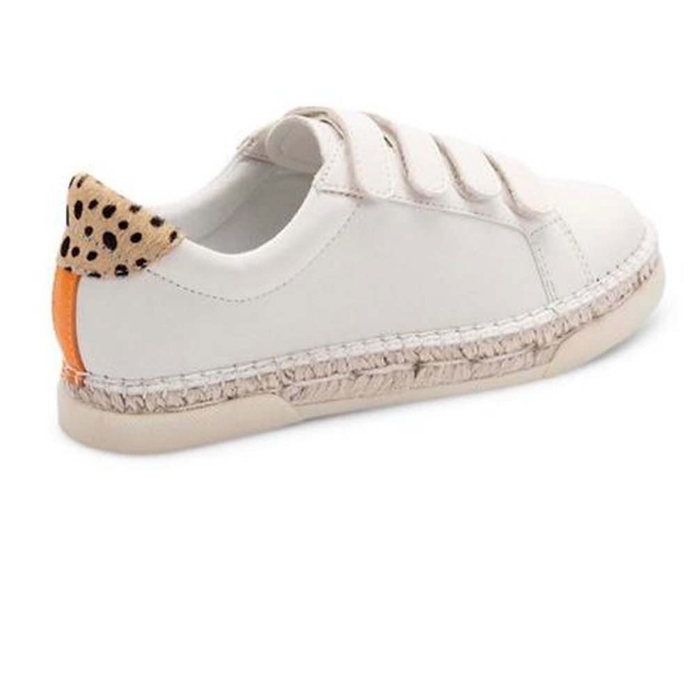 NEW Dolce Vita  Marny Sneakers White Hook & Loop Low Top Shoes Calf Hair